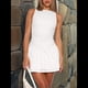 thumbnail image 5 of Vestido Corto Ajustado con Cuello para Mujer, Sin Mangas, con Volantes Fruncidos en el Bajo, para Fiesta o Club. S, 5 of 7