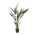 thumbnail image 5 of DecMode 61" Artificial Bird of Paradise Plant in Realistic Leaves and Black Fluted Pot, 5 of 7
