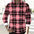 thumbnail image 6 of FDGIU Men's Fall Flannel Shirt - Button Down Plaid, Slim Fit Cozy Long Sleeve Fall Winter Layering Piece with Pocket, 6 of 7