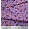 thumbnail image 3 of Soimoi Polyester Crepe Fabric Text,Rugby Ball & Bird Cartoon Fabric Prints by Yard 42 Inch Wide, 3 of 3