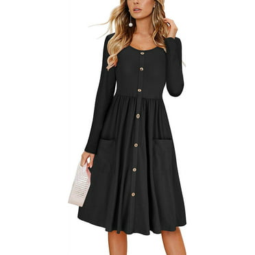 Women's 3/4 Sleeve Wrap Dress - Walmart.com
