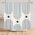 thumbnail image 2 of Mid Century Modern Shower Curtain Abstract Minimalist Arch Sun Lines Geometric Aesthetic Bath Curtain Boho Bathtub Decorations Waterproof Fabric Bathroom Curtain with Hooks 60x72 inch, 2 of 13