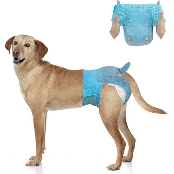 Dog Diapers Female for Large Dogs with Stretchy Waist, Disposable Full Wrap Puppy in Heat Period Diapers, 360° Leak-Proof Super Absorbent Doggie Small Medium