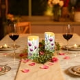 thumbnail image 5 of 2 PCS Tilted Flameless Candles Flickering LED Lights Battery Operated Candles with Remote Timers for Holiday Decor Colorful Watercolor Wildflowers, 5 of 7