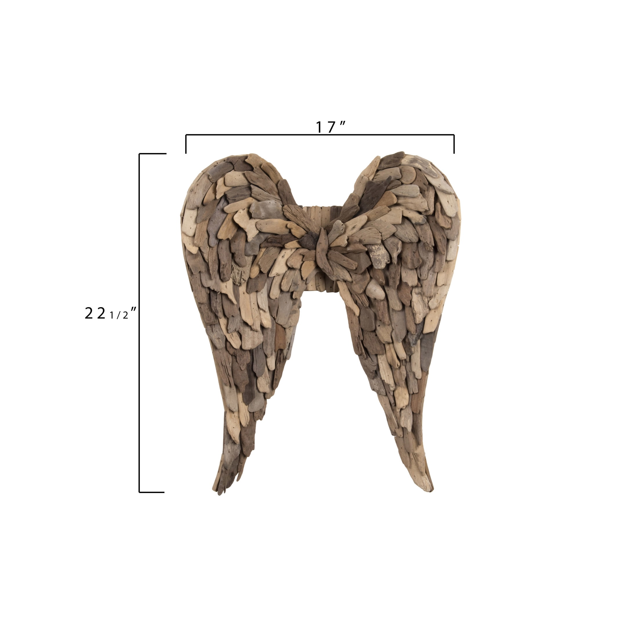 Creative Co-Op Driftwood Angel Wings Wall Decor, Brown