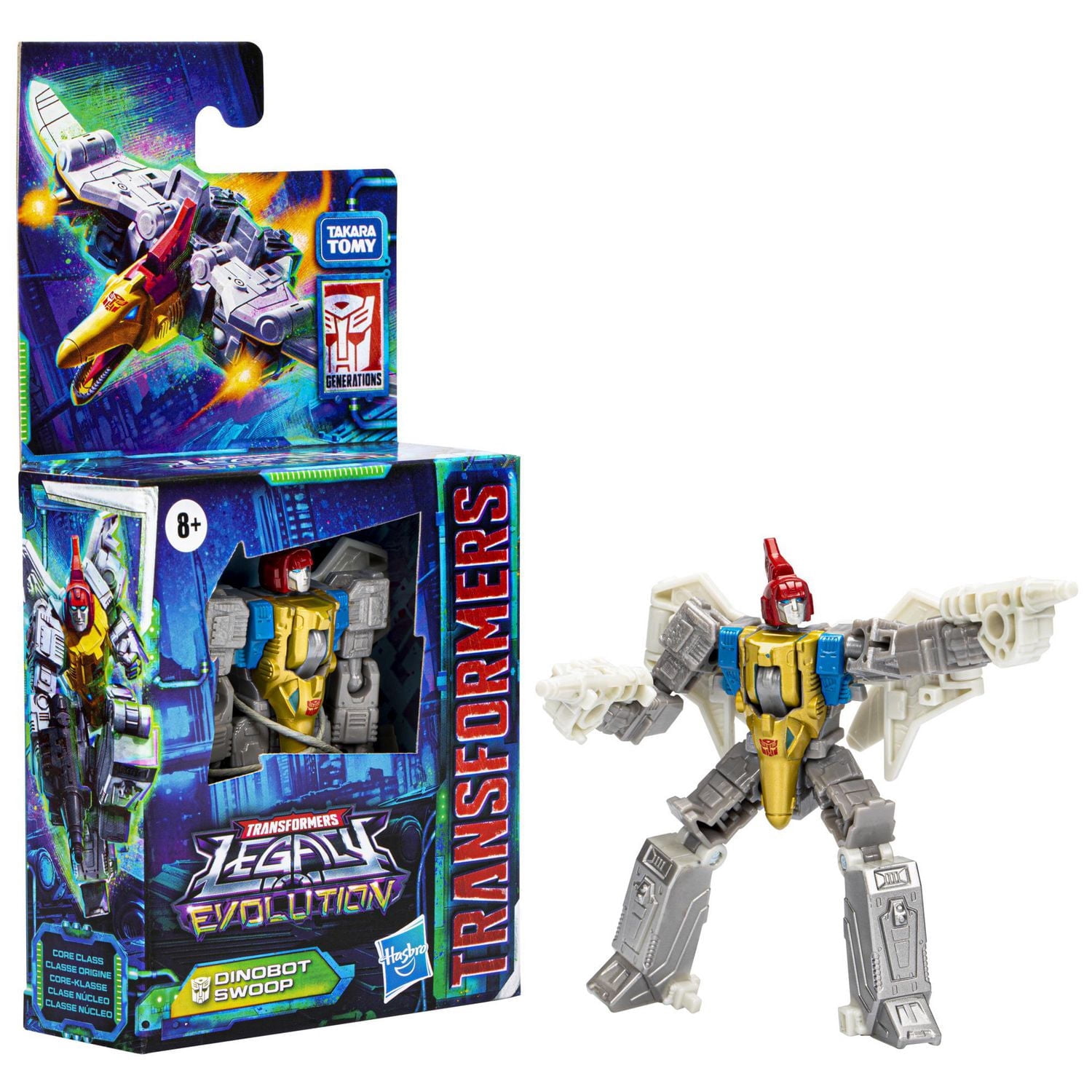 Transformers Generations Legacy Evolution, figurine Dinobot Swoop à conversion de 8,5 cm, classe Origine, pour filles et garçons, à partir de 8 ans