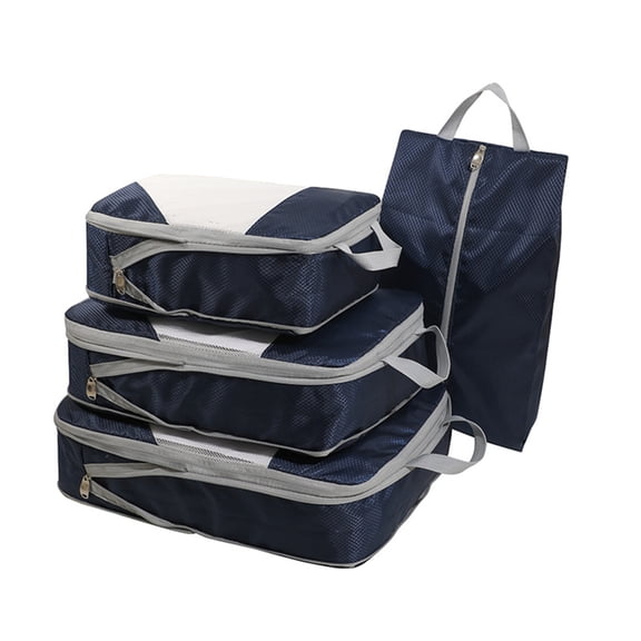 4 Set Luggage Cubes with Shoe Bag Clothes Bag Compression Packing Cubes Travel Packing Cubes Luggage Bags