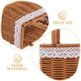 thumbnail image 3 of Wicker Handbag Woven Basket Purse for Women Top Handle Wedding Flower Girl Basket, 3 of 6