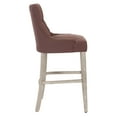 thumbnail image 4 of WestinTrends Hayes 29" Upholstered Wood Bar Stool with Tufted Back, Antique Gray/Brown, 4 of 10