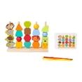 thumbnail image 1 of Juguete de secuenciación de cuentas de madera para aprendizaje preescolar y actividades de clasificación de colores. Animal, 1 of 9