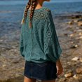 thumbnail image 5 of jiaxiM Lightweight Cardigans for Women Crochet Knit Open Front Long Sleeve Loose Casual Boho Summer Tie Front Beach Coverup, 5 of 6