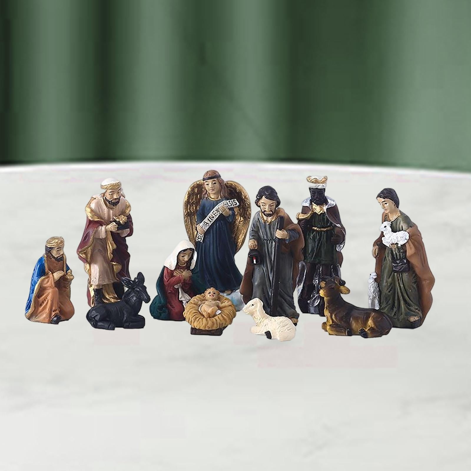 Les Ensembles De Nativité De Noël Avec Des Figures Ont Conduit Jésus