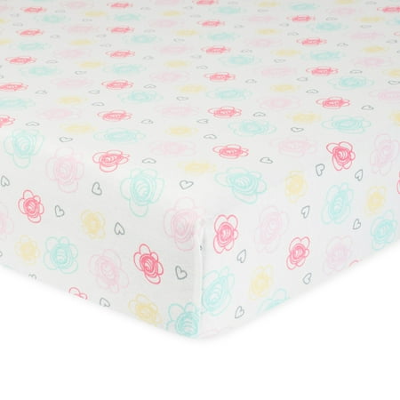 Gerber Baby Girl Organic Cotton Fitted Crib Sheet Walmart Com