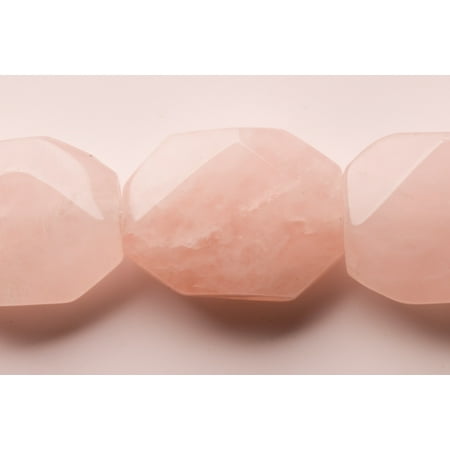 Faceted Smokey Quartz Gemstone - Faceted Octagon - Shaped Rose Quartz Crystal Beads Semi Precious Gemstones Size: 23x17mm Crystal Energy Stone Healing Power for Jewelry Making