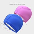 thumbnail image 1 of Gorro de baño de tela de poliuretano, paquete de 2, gorros de ducha para hombres y mujeres, gorros de ducha de poliuretano para hombres y mujeres adultos, 1 of 5