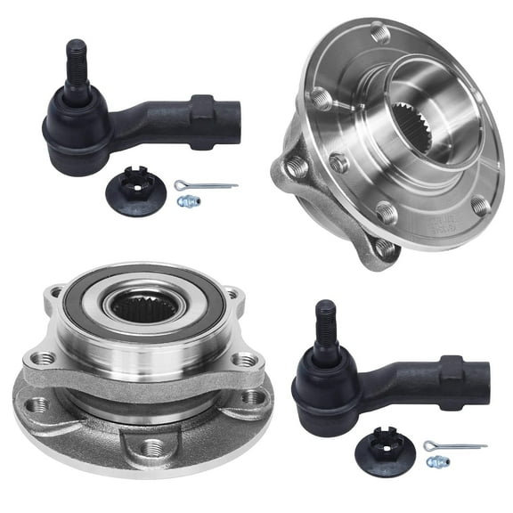 Detroit Axle - 4pc Front Wheel Bearing & Hub Assembly w/Outer Tie Rods Replacement for 2013-2016 Dodge Dart - [2015-2017 200]