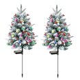 thumbnail image 2 of Dserhfy 23 Inch Lighted Artificial Christmas Urn Filler Pre-lit Xmas Pine Tree with Cones Red Berries Tripod Stake And LED Light Outdoor Porch Planter Filler for Holiday Decor, 2 of 8