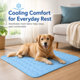 thumbnail image 6 of Dog Cooling Pad, Dog Ice Silk Mat Summer Pet Mat Sleeping Mat Lce Mat, Cooling Mat for Dogs Self Cooling Pad(L,Blue, 27.6x21.7in), 6 of 11