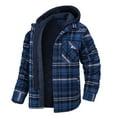 thumbnail image 1 of Chaqueta tipo camisa para hombre, con capucha extraíble, a cuadros, acolchada y forrada, abrigos de invierno, sudadera gruesa, ropa de abrigo, camisas para hombre, 1 of 5