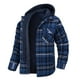 thumbnail image 1 of Chaqueta tipo camisa para hombre, con capucha extraíble, a cuadros, acolchada y forrada, abrigos de invierno, sudadera gruesa, ropa de abrigo, camisas para hombre, 1 of 5