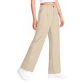 thumbnail image 6 of Resicozy School Uniform Pants for Girls Wide Leg High Waist Dress Trousers with Pockets, Back To School Clothing Button Trousers 5-14 Years Beige 150, 6 of 6