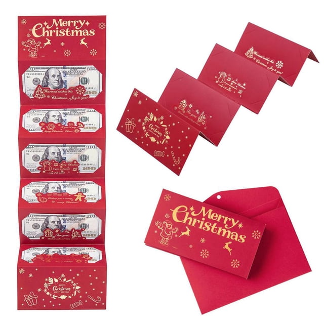 New 10 Card Slots Christmas Gift Red Envelope Xmas Stamping Day Gift Envelope Money