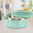 thumbnail image 2 of Casserole Set Curve Inner Stainless Steel Casserole Set of 3 (1300 ml) Ivory Easy to Carry | Easy to Store | Chapati | Roti | Curd Maker Pack Of 1 (Light Green), 2 of 6