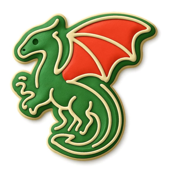 Flying Adult Dragon Cookie Cutter & Stamp - 4x3