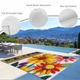 thumbnail image 3 of Spring Daisy Outdoor Rug 6x9 Ft - Reversible Patio Rug Outdoor Camping Rugs, Brown Modern Abstract Art Dots Floral Washable Indoor Outdoor Area Rugs, Non-Slip Outdoor Carpet Runner for Deck/Porch, 3 of 8