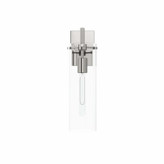 Modway Skylark Modern Style Glass Wall Sconce in Clear/Polished Nickel