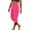 Hot Pink, variant on UAMVSH Capri Leggings for Women Fashionable Lace Trim Hem Summer Casual Yoga Capris High Waist Stretchy Tight Cropped Pants