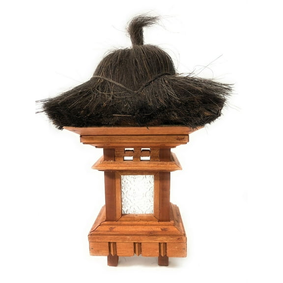 Balinese Sconce 20" w/ Coconut Husk Roof - Wall Hanging | #ptb2900812