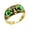 Gold Green, variant on Men's Women's Vintage Animal Owl Head Gothic Biker Gemstone Ring Gold Orange Size 10