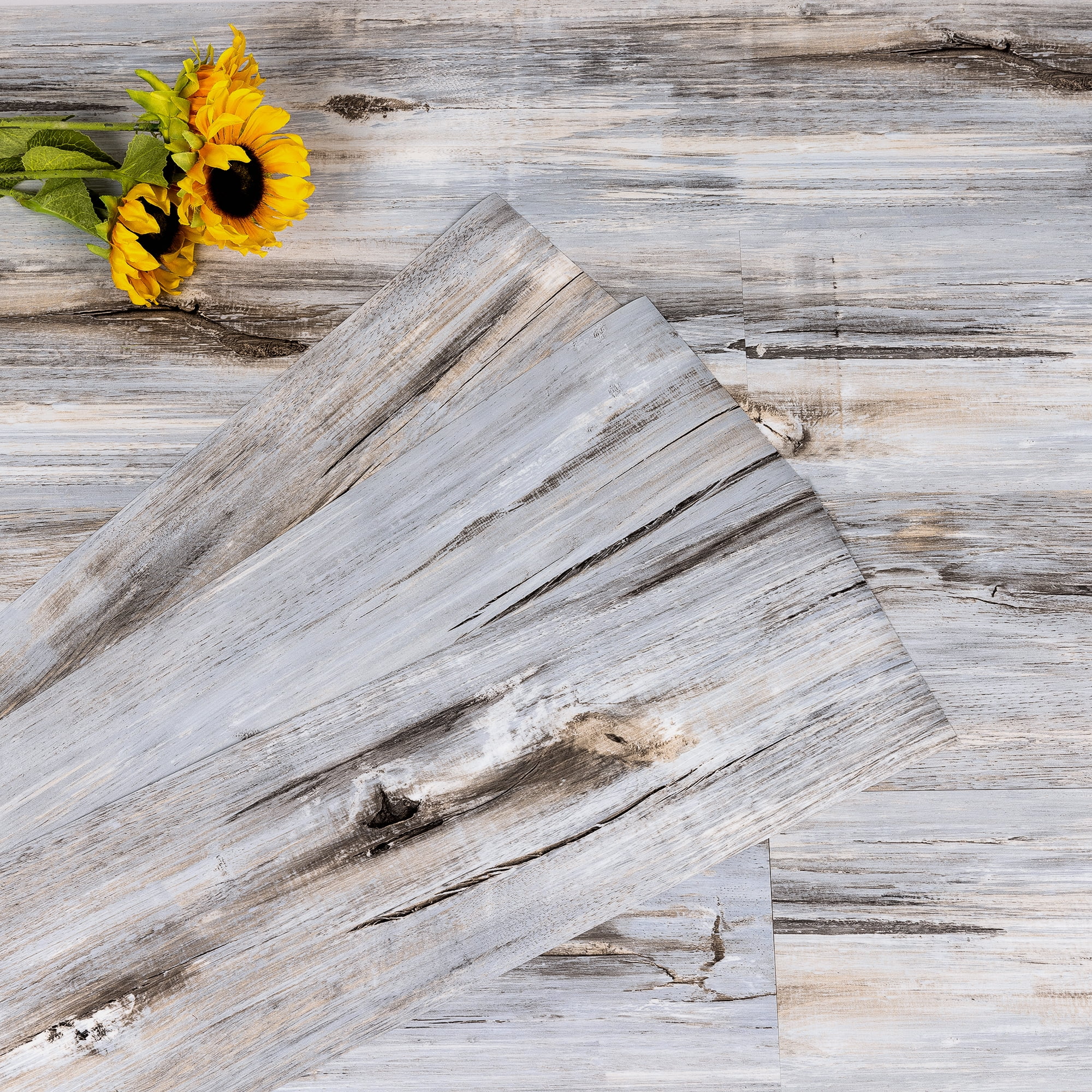 UMIGGEE Multi-color Vinyl Flooring 6"x35" (10-pcs) Peel and Stick Floor Tile Self-Adhesive DIY Flooring Tiles Grain Feel for Kitchen Dinning Room Bedroom Home Decoration (Cover 14.5 Sq. ft)