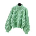 thumbnail image 2 of UJNDER Crewneck Long Sleeve Knit Sweater for Women Tops Fashion 2025 Fall Outfits Green One Size, 2 of 3