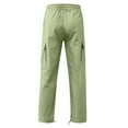 thumbnail image 4 of TrendOFT Mens Baggy Cargo Pants Casual Workout Joggers Stretch Sweatpants Hiking Drawstring Tactical Sweat Pants with Multi Pockets Mint Green XXXL, 4 of 6