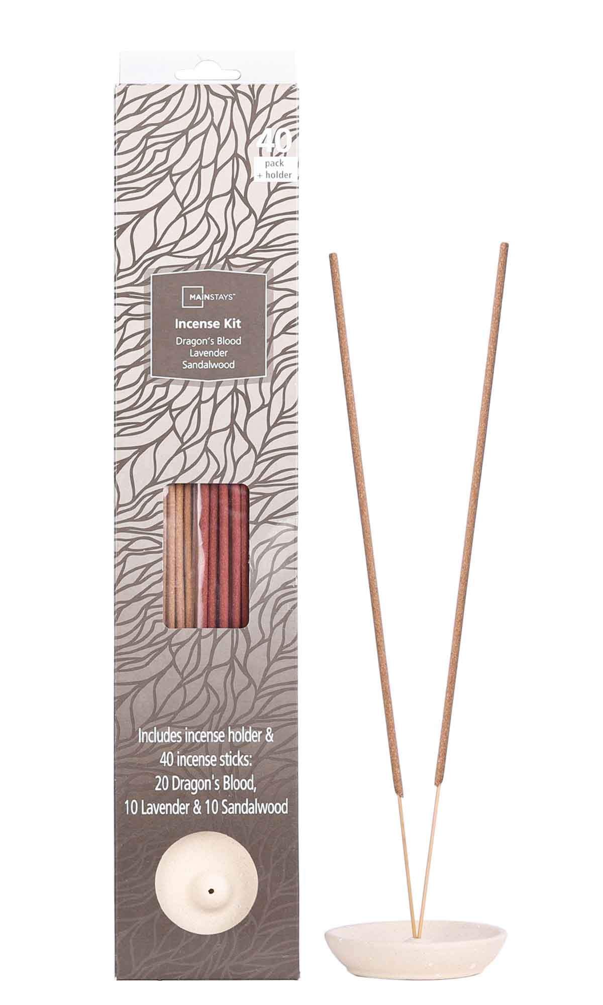Mainstays Incense Kit with 40 Fragrance Sticks and Holder