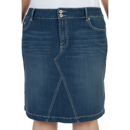 Faded Glory Women's Plus-Size Denim Skirt - Walmart.com