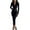 A109 Black, variant on Midi Dress for Women, Long Sleeve V Neck Fitted Satin Dresses with Side Slit, Elegant Cocktail Dresses Wedding Guest Or Party