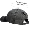 thumbnail image 3 of HOMEIORA Ponytail Hats Womens Washed Distressed Baseball Cap High Ponycaps Cotton Dad Hat with Ponytail Hole - Black, 1 Pack, 3 of 7