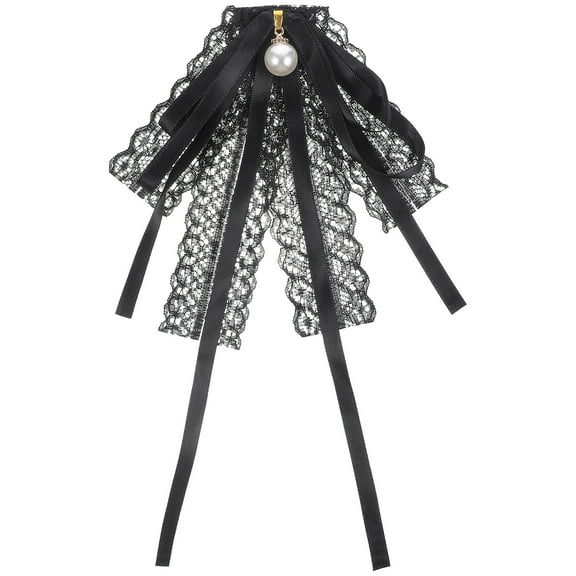 ITSELFER 1pc Clothing Accessory Cloth Art Lace Ribbon Bowknot Girl Clothes Bowtie (Black)