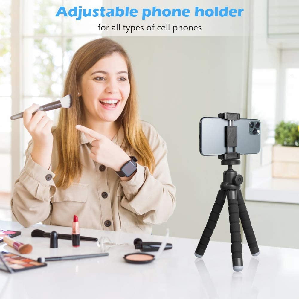 Phone Tripod, Portable and Flexible Tripod with Wireless Remote and Clip, Cell Phone Tripod Stand for Video Recording GMA036