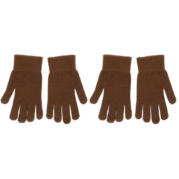 BERTDOMD 2 Pairs Winter Warm Knitted Gloves Flexible Full Finger Gloves Thicken Gloves