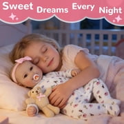 20 Inch Reborn Baby Doll, Realistic Sleeping Baby Doll, Soft Cloth Body With Accessories, Lifelike Baby Doll Toy Gift For Kids Age 3+
