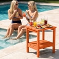 thumbnail image 2 of FUNDAZE HDPE 2-Layer End Table for Living Room, Outdoor Side Table, Patio Small End Table, Orange, 2 of 12