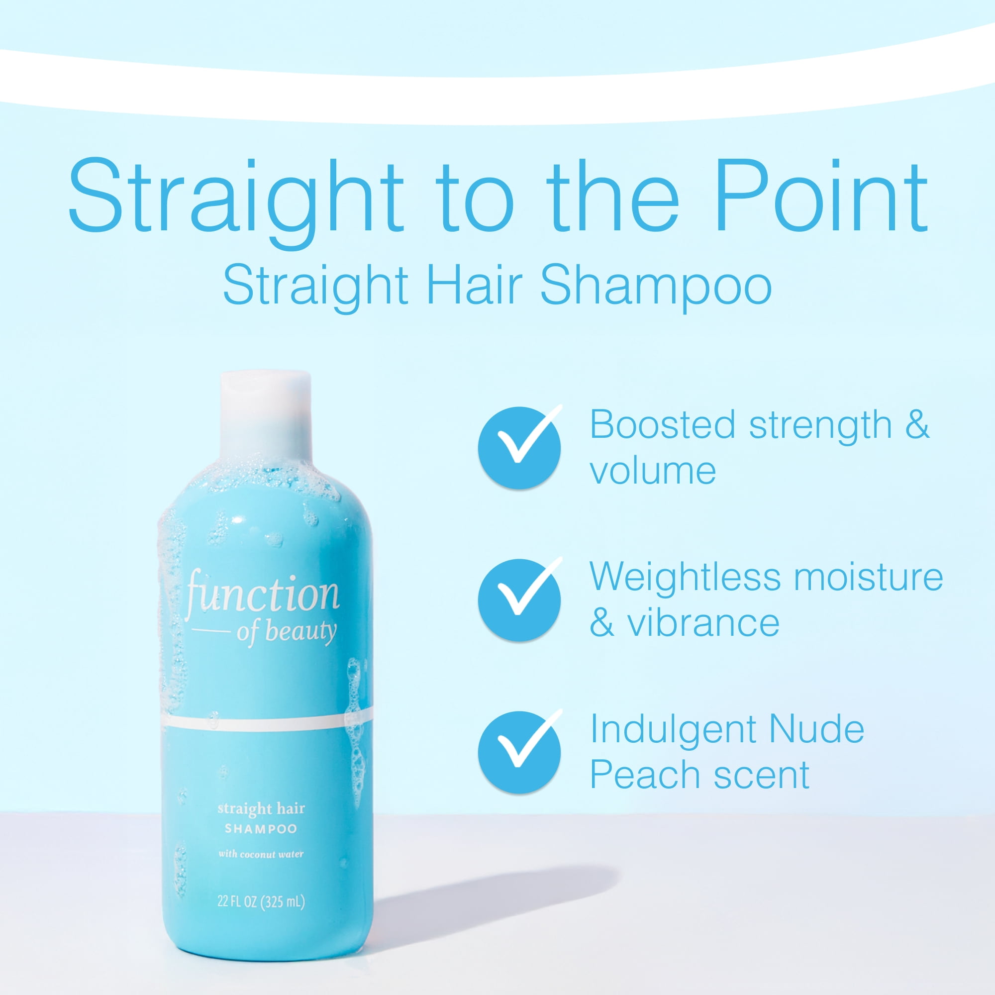 Function of Beauty Custom Straight Hair Shampoo Base with Coconut Water, 11 fl oz