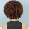 thumbnail image 4 of Peluca UDU Ombre, pelo humano corto y rizado, sin pegamento, marrón cobrizo, 4 of 6