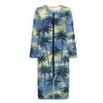 thumbnail image 4 of Xoenoiee Palm Tree Print Zipper Front Robes for Women House Coat Long Sleeve Loungewear Full Length Long Nightgown Bathrobe with Pockets, 2XL, 4 of 7