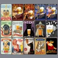 thumbnail image 2 of Letreros de cerveza Iceberg, placa de hojalata vintage de metal, Wildfire Golden Beer, póster de pared, Oktoberfest, pub, bar, club, decoración, 20 x 30 cm, 2 of 5