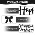 thumbnail image 3 of Banderín de feliz cumpleaños con lazo negro con forma de sorcristía para decoración de fiesta, 3 of 7